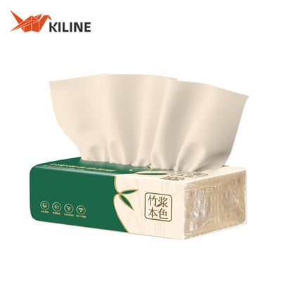 Good price Soft Bamboo Facial Tissues 3 Ply Natural Unbleached Facial Paper 70gsm Dry Or Wet Use online