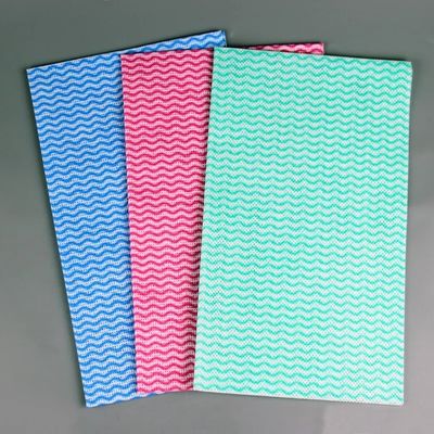 Good price KILINE Colorful Kitchen Non-Woven Cloth Disposable / Reusable Striped Kitchen Towels Bulk Kitchen Cleaning Cloths 30x60cm online