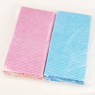 Good price KILINE Spunlace Nonwoven Kitchen Wipes Disposable Multi Color Wavy Line Polyester Viscose Home Cleaning Wipes online