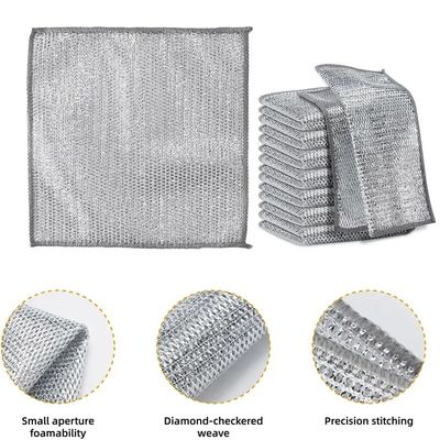Good price KILINE Dual-Sided Silver and Steel Wire Dishwashing Cloth Durable Bamboo Fiber Kitchen Cleaning Towel online