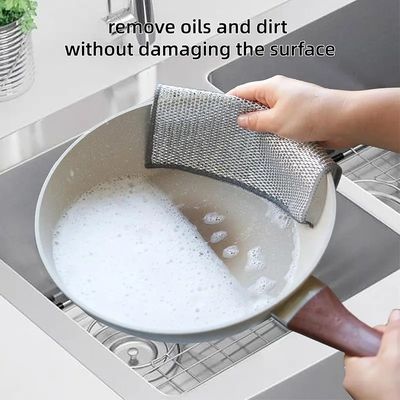 Good price KILINE 20*20cm Double-Layer Wire Dishwashing Rag Non-Scratch Scrubbing Pad for Kitchen Cleaning online