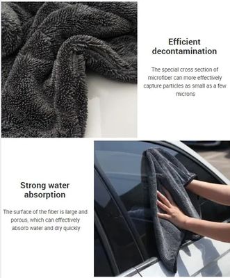 KILINE 1200gsm 1400gsm Edgeless Absorbent Twisted Loop Microfiber Car Wash Care Detailing Drying Cleaning Micro Fiber Quick-dry Towel